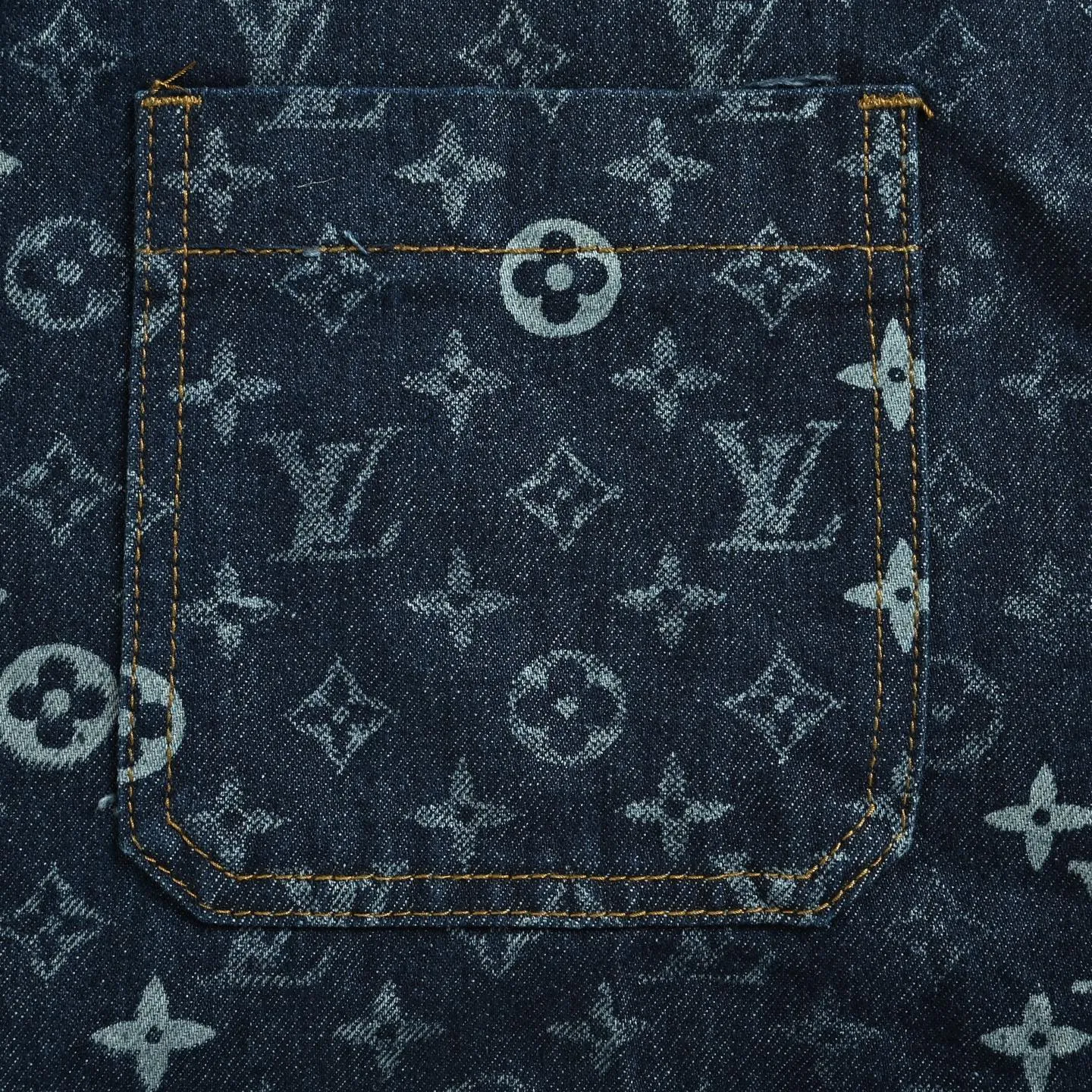 Louis Vuitton/Louis Vuitton old flower all over printed jacquard denim jacket